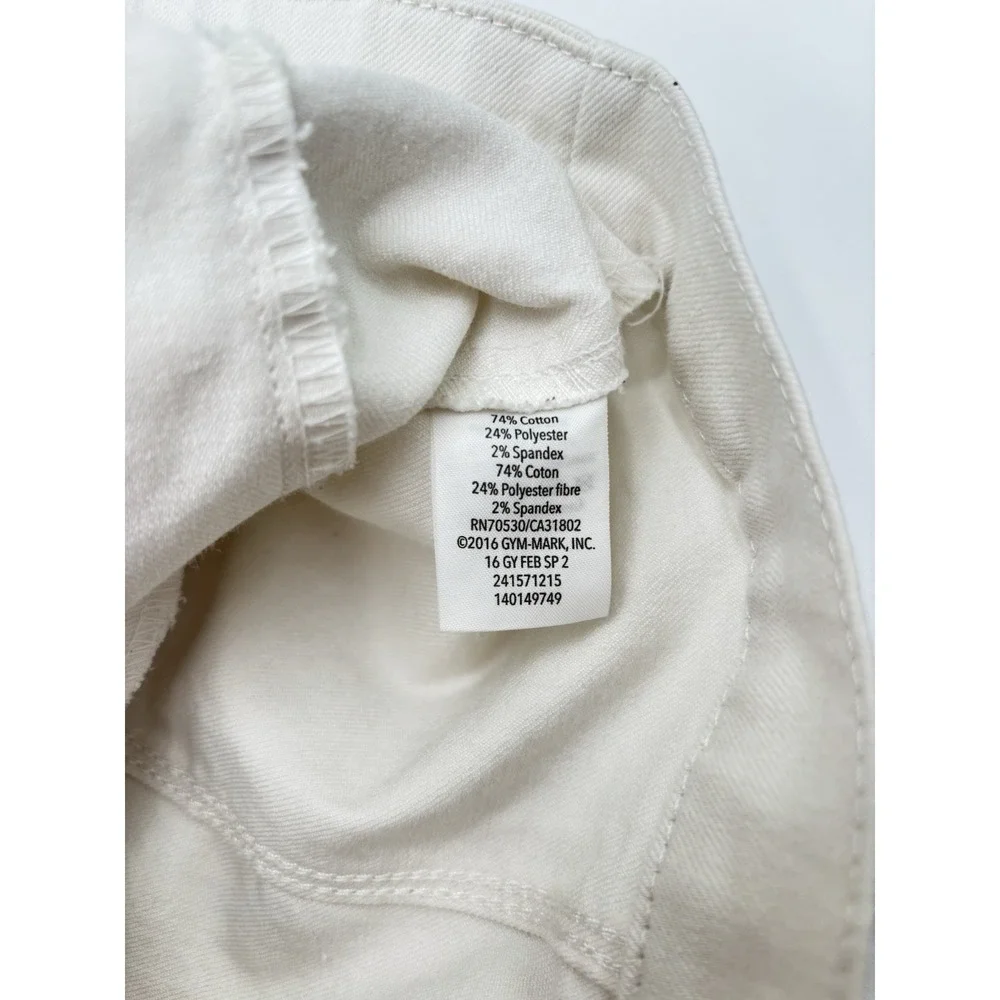 Gymboree Girls Ivory Stretch Denim Jean Jacket Size S 5-6 Button Front